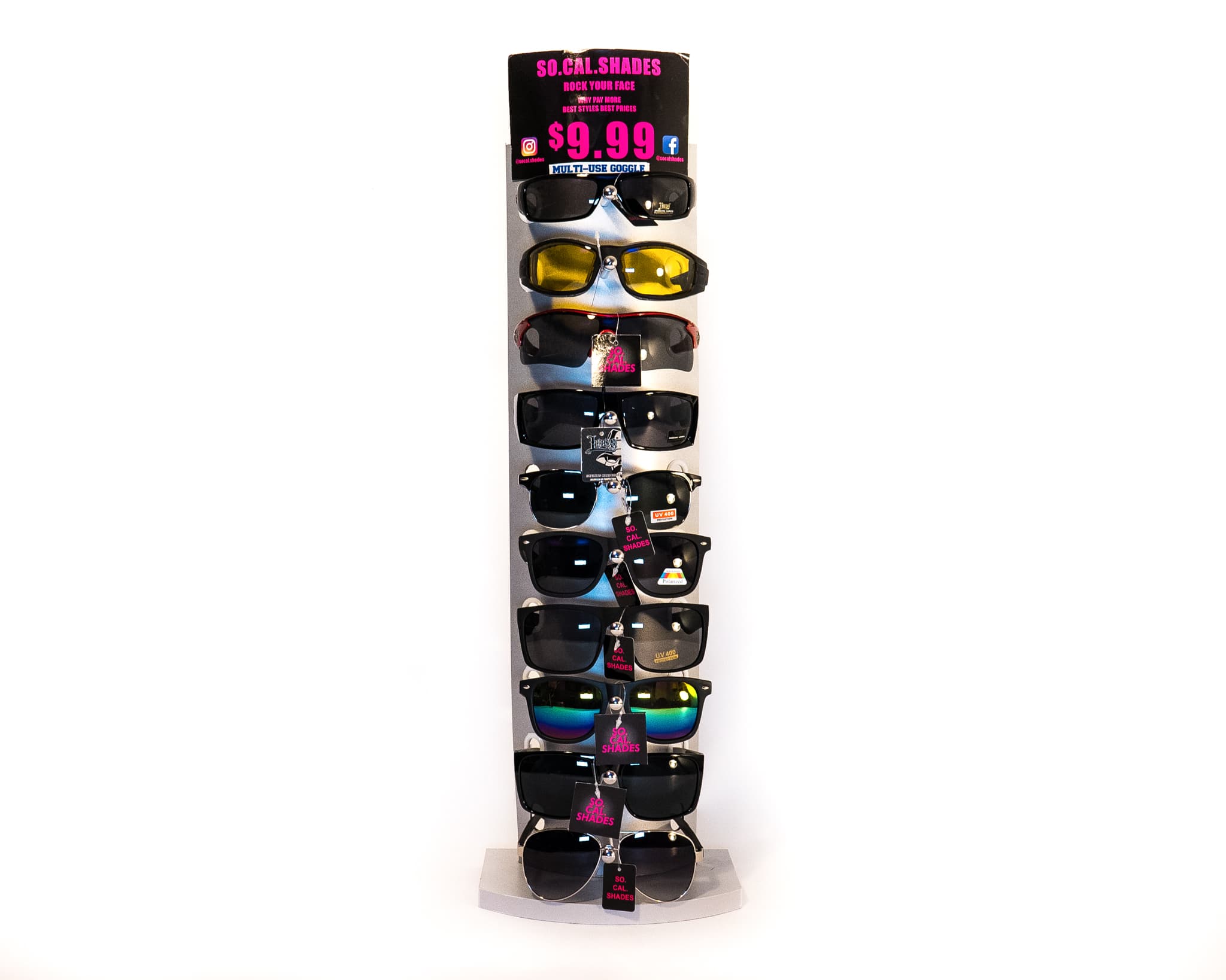 SoCal Shades 10-piece display